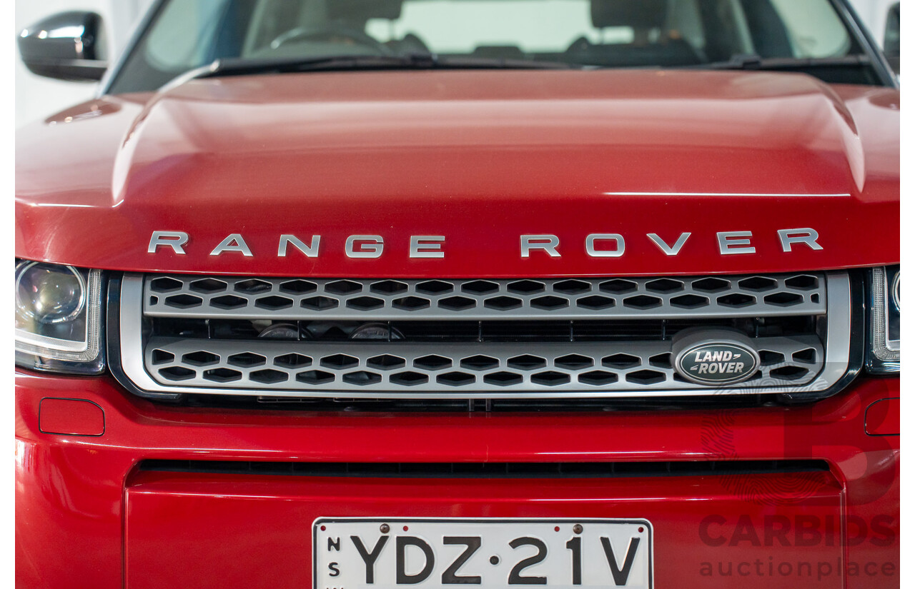 09/2016 Range Rover Evoque Td4 180 SE (AWD) LV MY17 5d Wagon Firenze Red Metalic/ Santorini Black Roof Turbo Diesel 2.0L