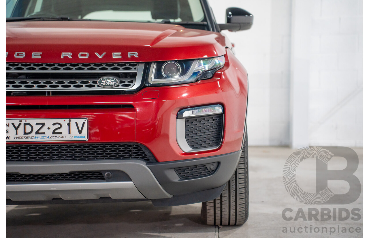 09/2016 Range Rover Evoque Td4 180 SE (AWD) LV MY17 5d Wagon Firenze Red Metalic/ Santorini Black Roof Turbo Diesel 2.0L