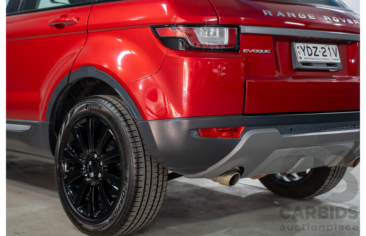 09/2016 Range Rover Evoque Td4 180 SE (AWD) LV MY17 5d Wagon Firenze Red Metalic/ Santorini Black Roof Turbo Diesel 2.0L