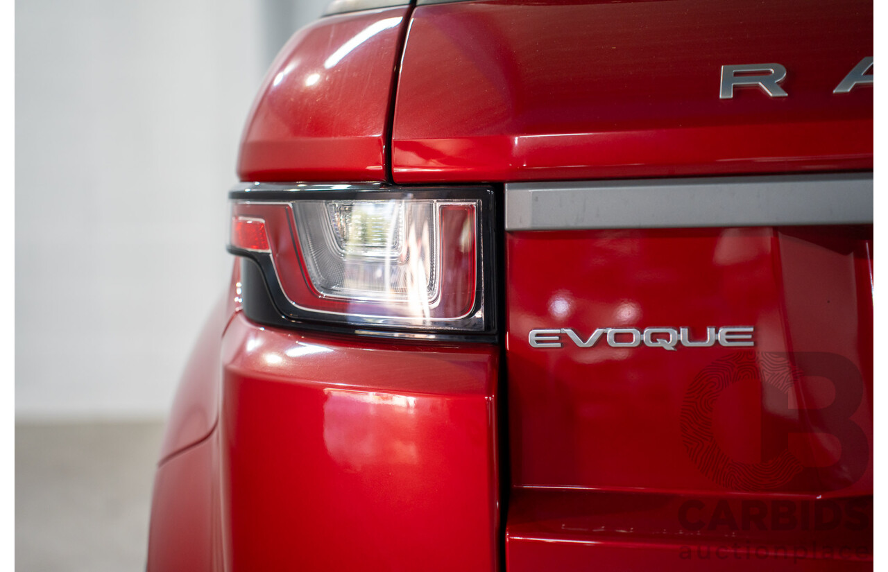 09/2016 Range Rover Evoque Td4 180 SE (AWD) LV MY17 5d Wagon Firenze Red Metalic/ Santorini Black Roof Turbo Diesel 2.0L
