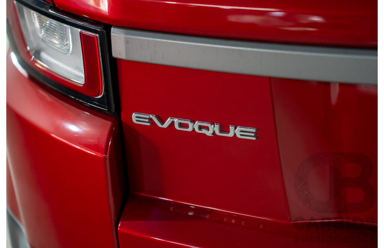 09/2016 Range Rover Evoque Td4 180 SE (AWD) LV MY17 5d Wagon Firenze Red Metalic/ Santorini Black Roof Turbo Diesel 2.0L