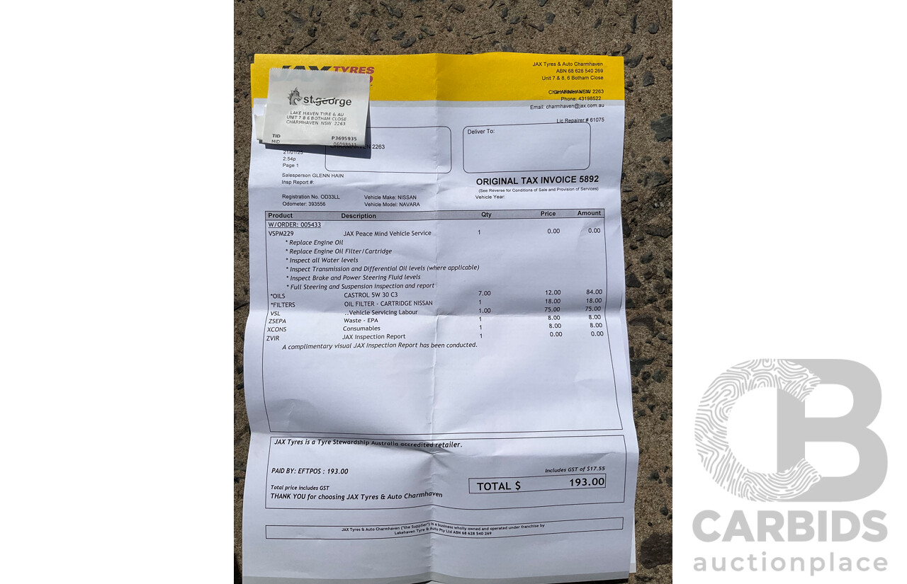 11/2015 Nissan Navara ST (4x2) NP300 D23 Dual Cab Utility Cosmic Black Metallic Turbo Diesel 2.3L