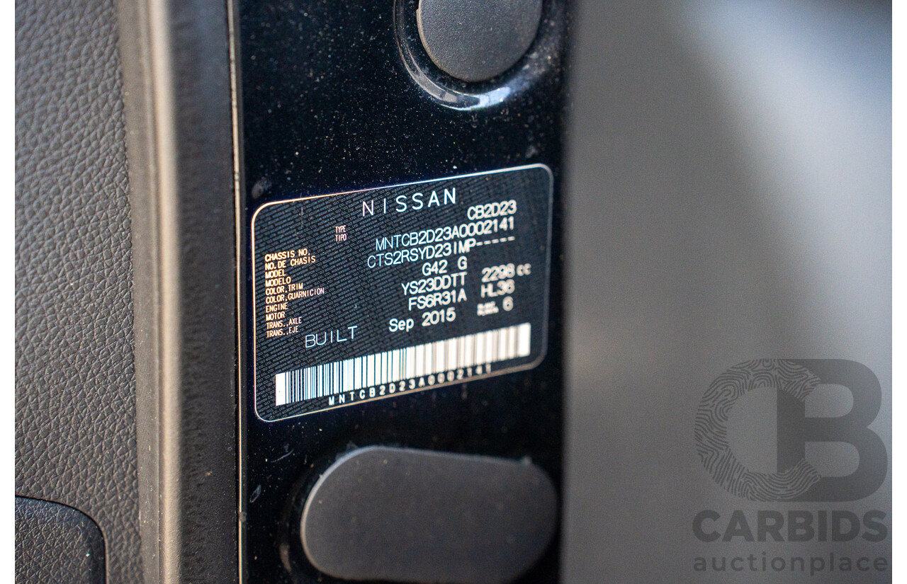 11/2015 Nissan Navara ST (4x2) NP300 D23 Dual Cab Utility Cosmic Black Metallic Turbo Diesel 2.3L