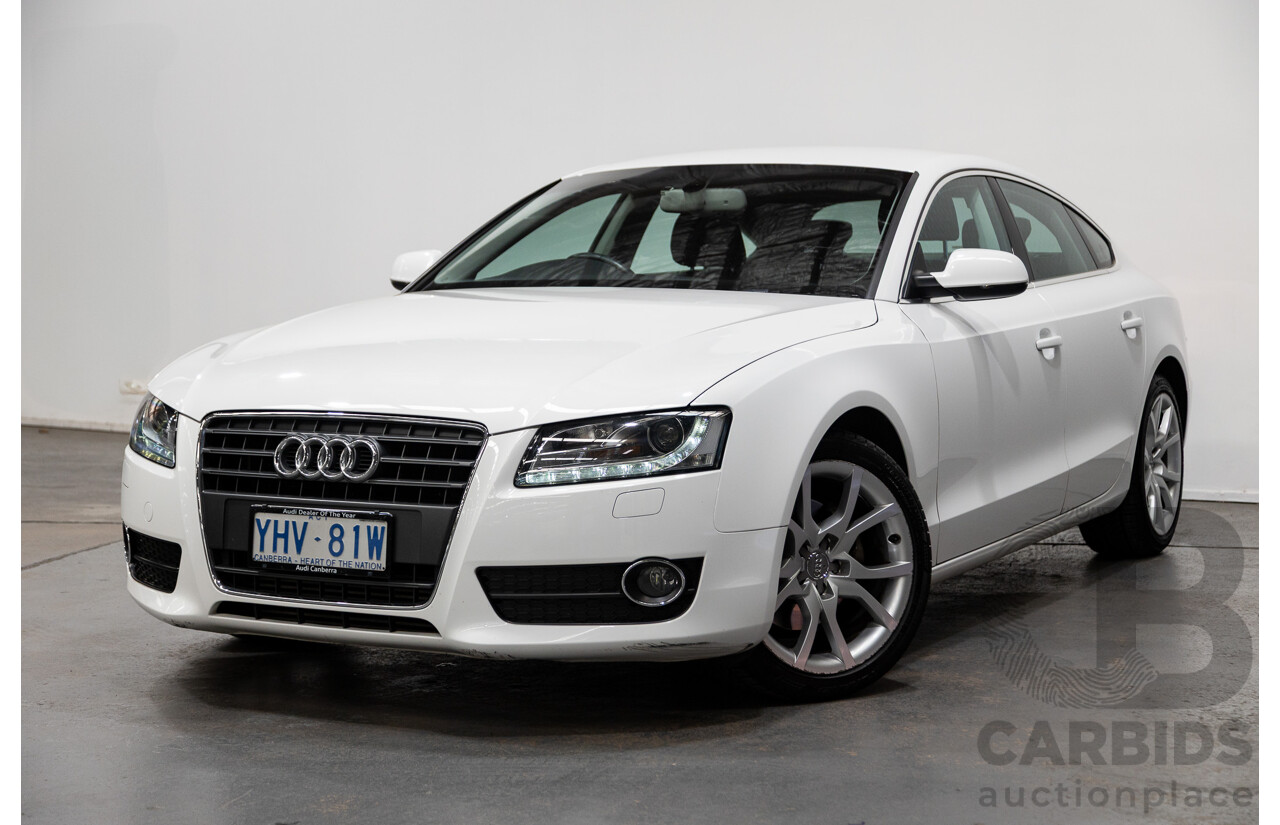 3/2012 Audi A5 Sportback 2.0 TFSI 8T MY12 5d Hatchback White Turbo 2.0L