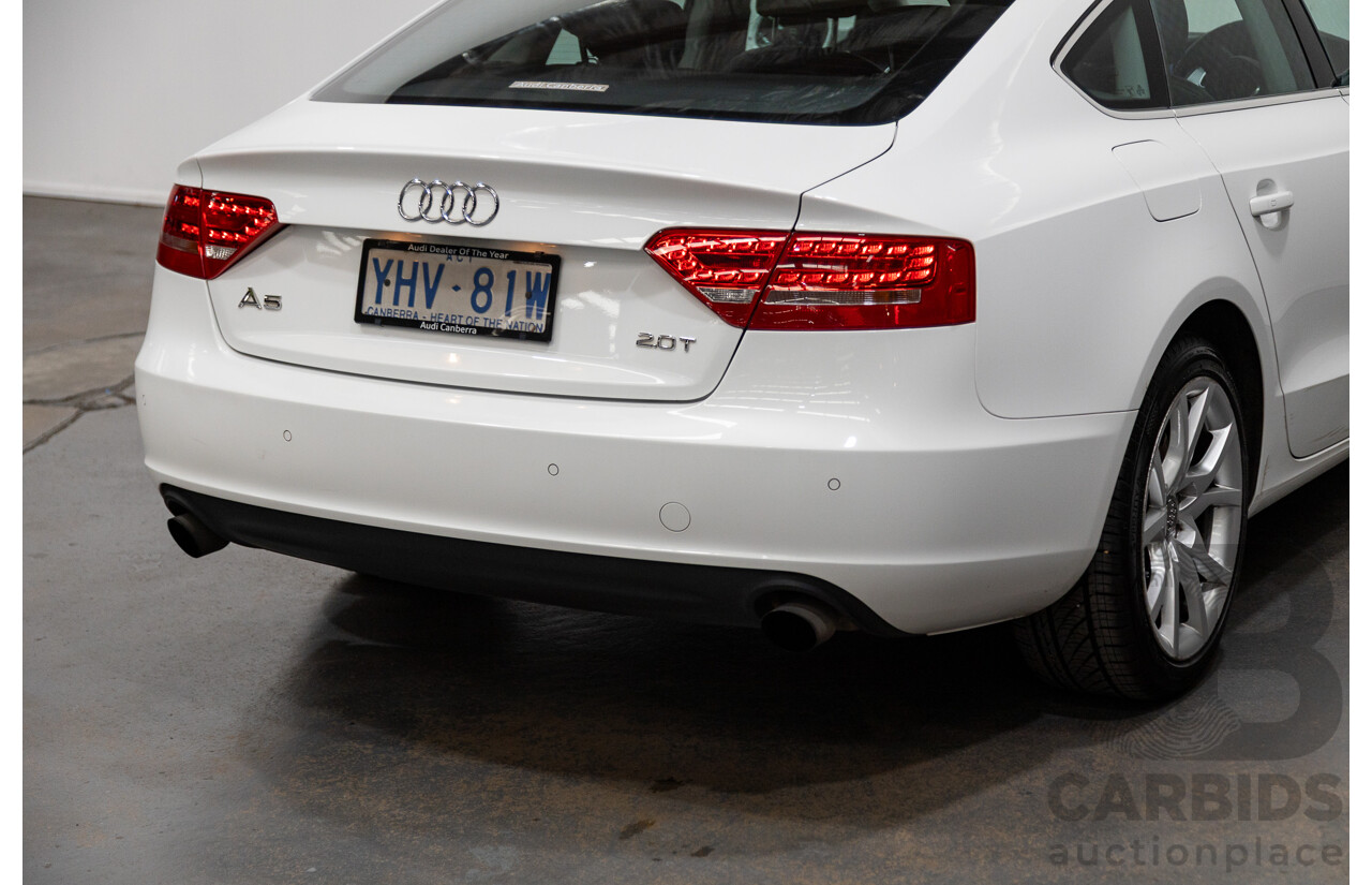 3/2012 Audi A5 Sportback 2.0 TFSI 8T MY12 5d Hatchback White Turbo 2.0L