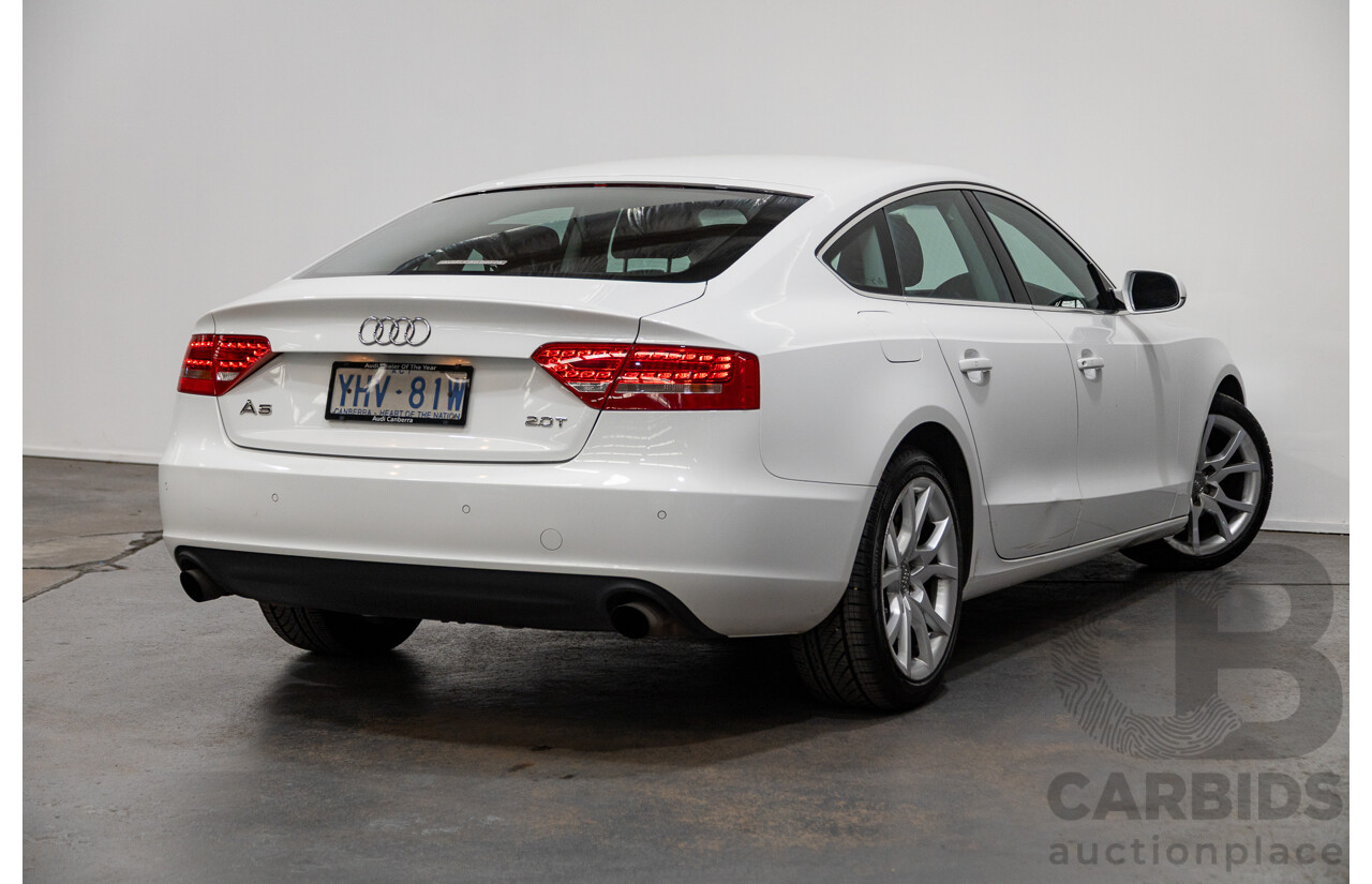 3/2012 Audi A5 Sportback 2.0 TFSI 8T MY12 5d Hatchback White Turbo 2.0L
