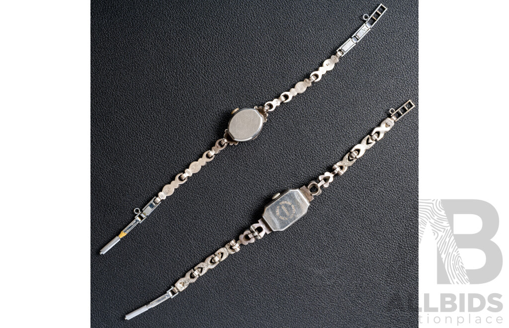 Vintage Sterling Silver German Made Marcasite Vintage Watch & Talbot 17 Jewels Incabloc Marcasite Vintage Watch