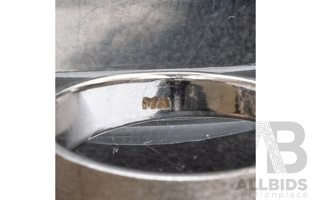 Vintage 6ct White Gold Sapphire & Diamond Cocktail Ring, TDW0.10ct, Size P, 6.19 Grams