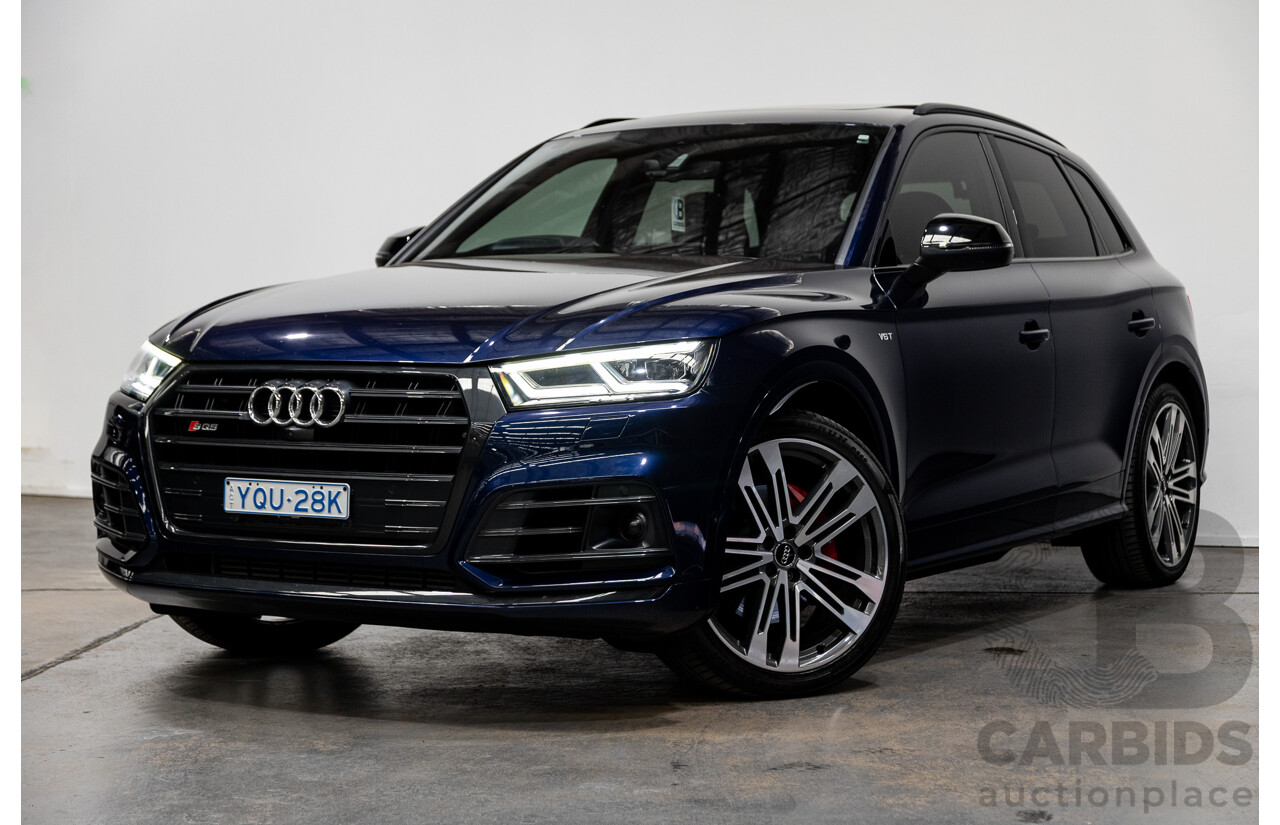 02/2018 Audi SQ5 3.0 TFSI Quattro (AWD) FY MY18 4D Wagon Navarra Blue Metallic Turbo V6 3.0L