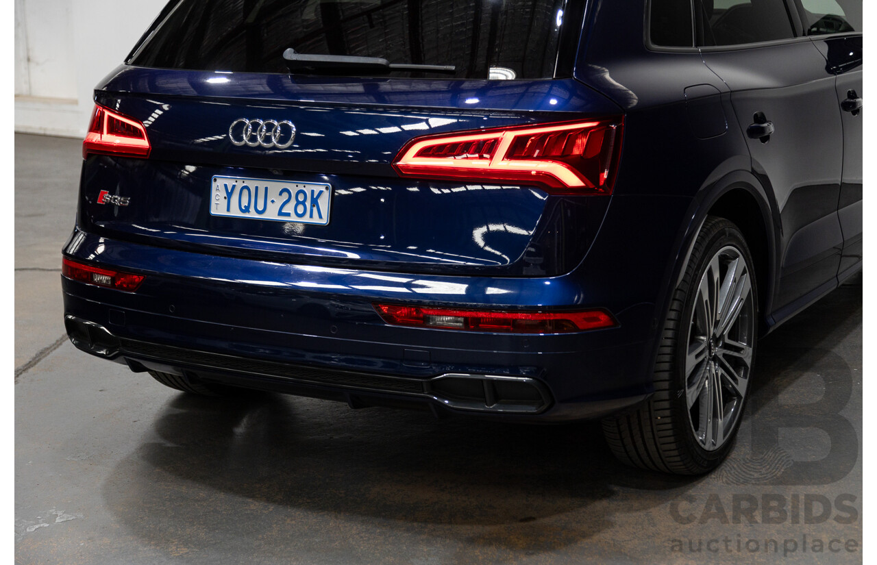 02/2018 Audi SQ5 3.0 TFSI Quattro (AWD) FY MY18 4D Wagon Navarra Blue Metallic Turbo V6 3.0L