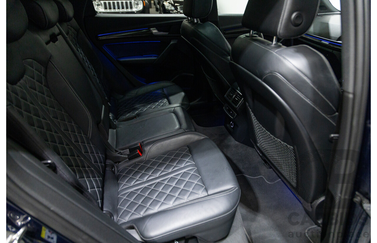 02/2018 Audi SQ5 3.0 TFSI Quattro (AWD) FY MY18 4D Wagon Navarra Blue Metallic Turbo V6 3.0L