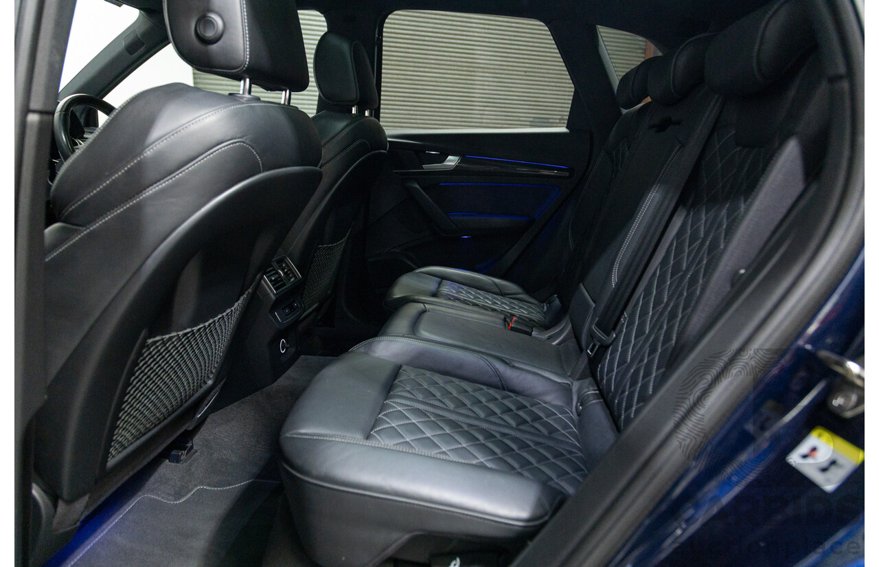 02/2018 Audi SQ5 3.0 TFSI Quattro (AWD) FY MY18 4D Wagon Navarra Blue Metallic Turbo V6 3.0L