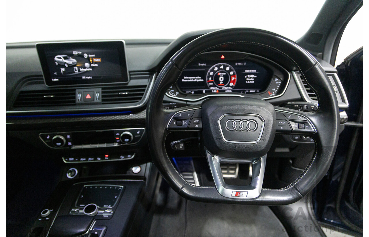 02/2018 Audi SQ5 3.0 TFSI Quattro (AWD) FY MY18 4D Wagon Navarra Blue Metallic Turbo V6 3.0L