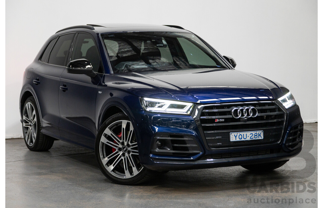 02/2018 Audi SQ5 3.0 TFSI Quattro (AWD) FY MY18 4D Wagon Navarra Blue Metallic Turbo V6 3.0L