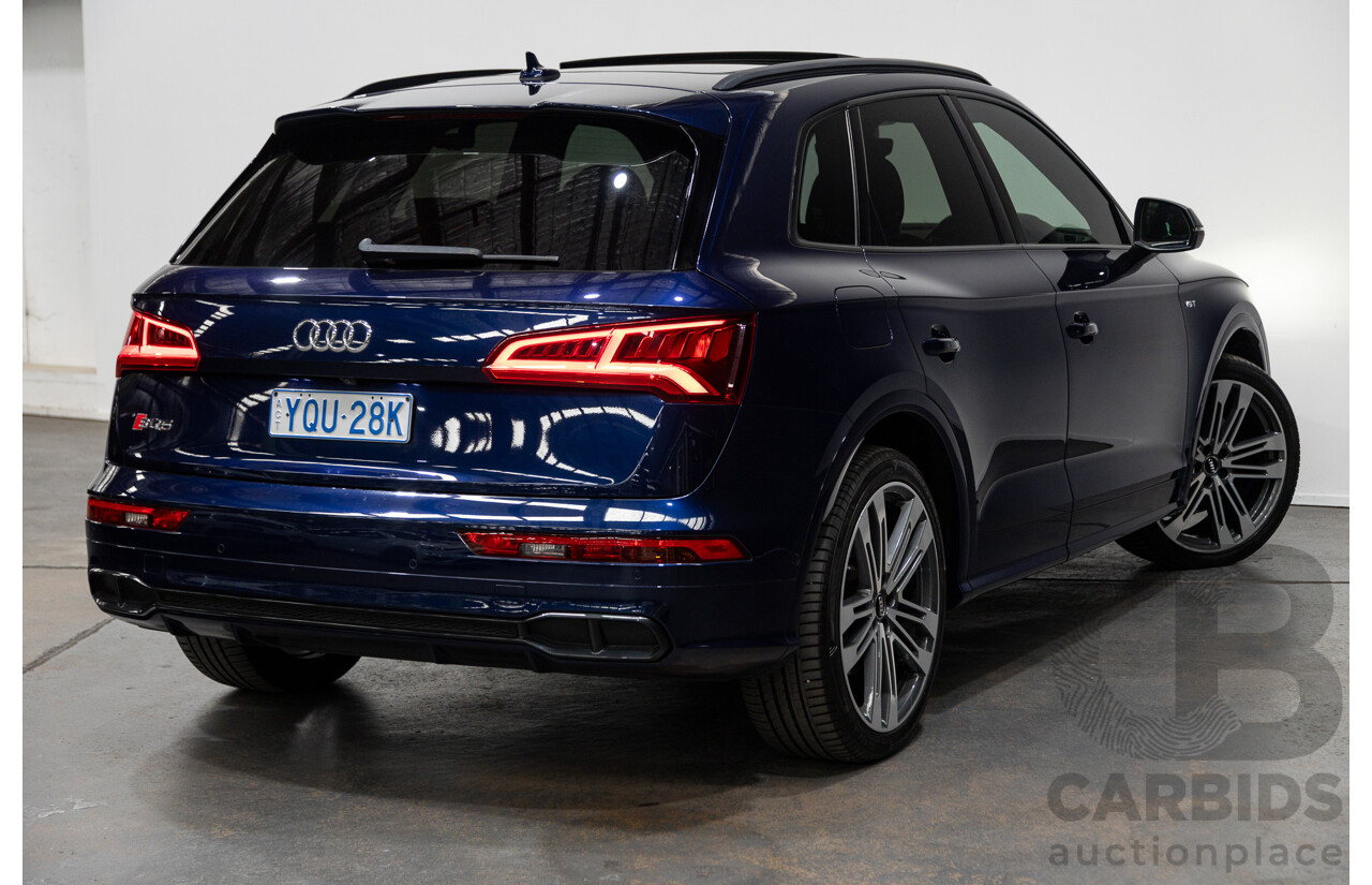 02/2018 Audi SQ5 3.0 TFSI Quattro (AWD) FY MY18 4D Wagon Navarra Blue Metallic Turbo V6 3.0L