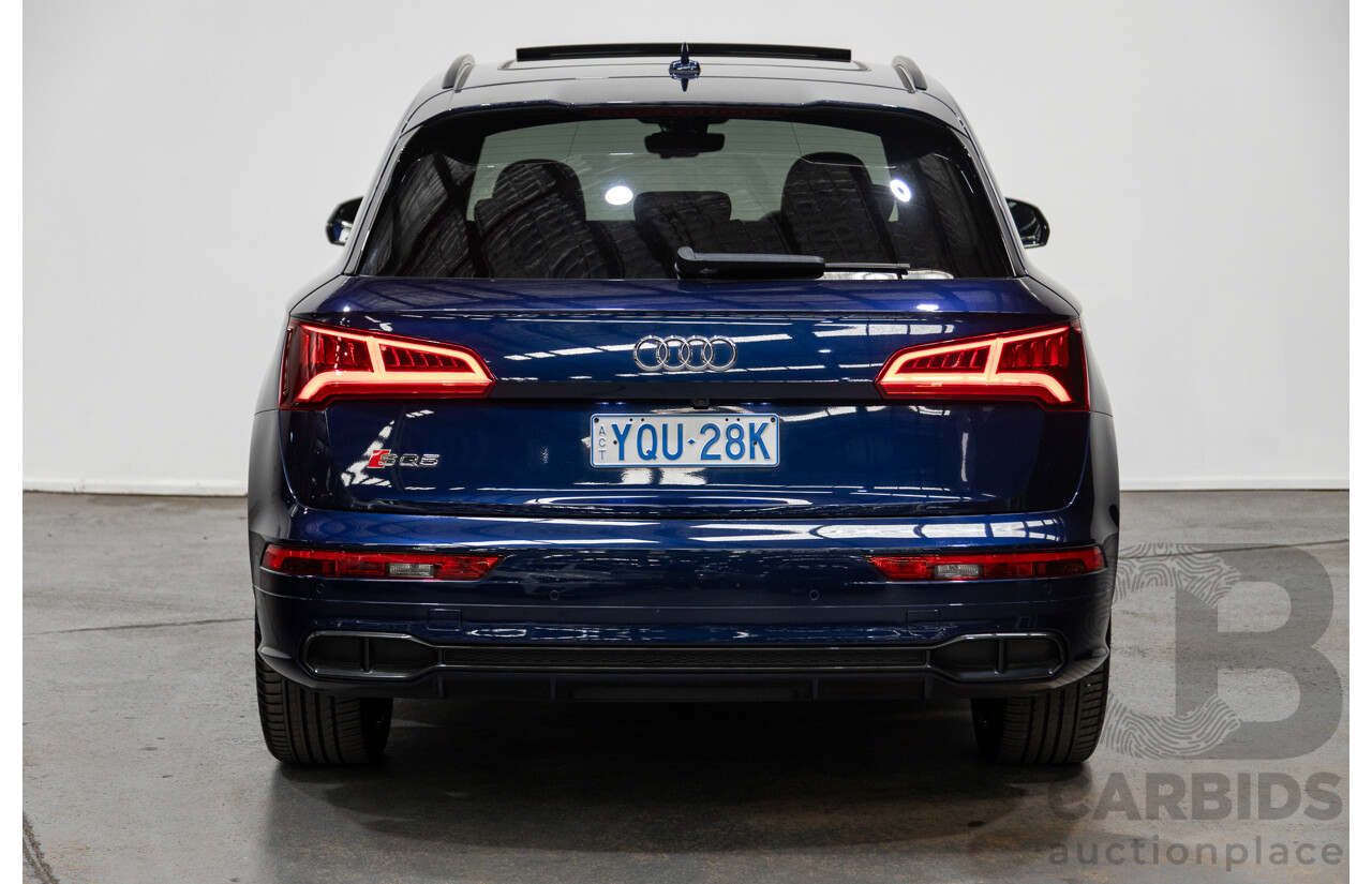 02/2018 Audi SQ5 3.0 TFSI Quattro (AWD) FY MY18 4D Wagon Navarra Blue Metallic Turbo V6 3.0L