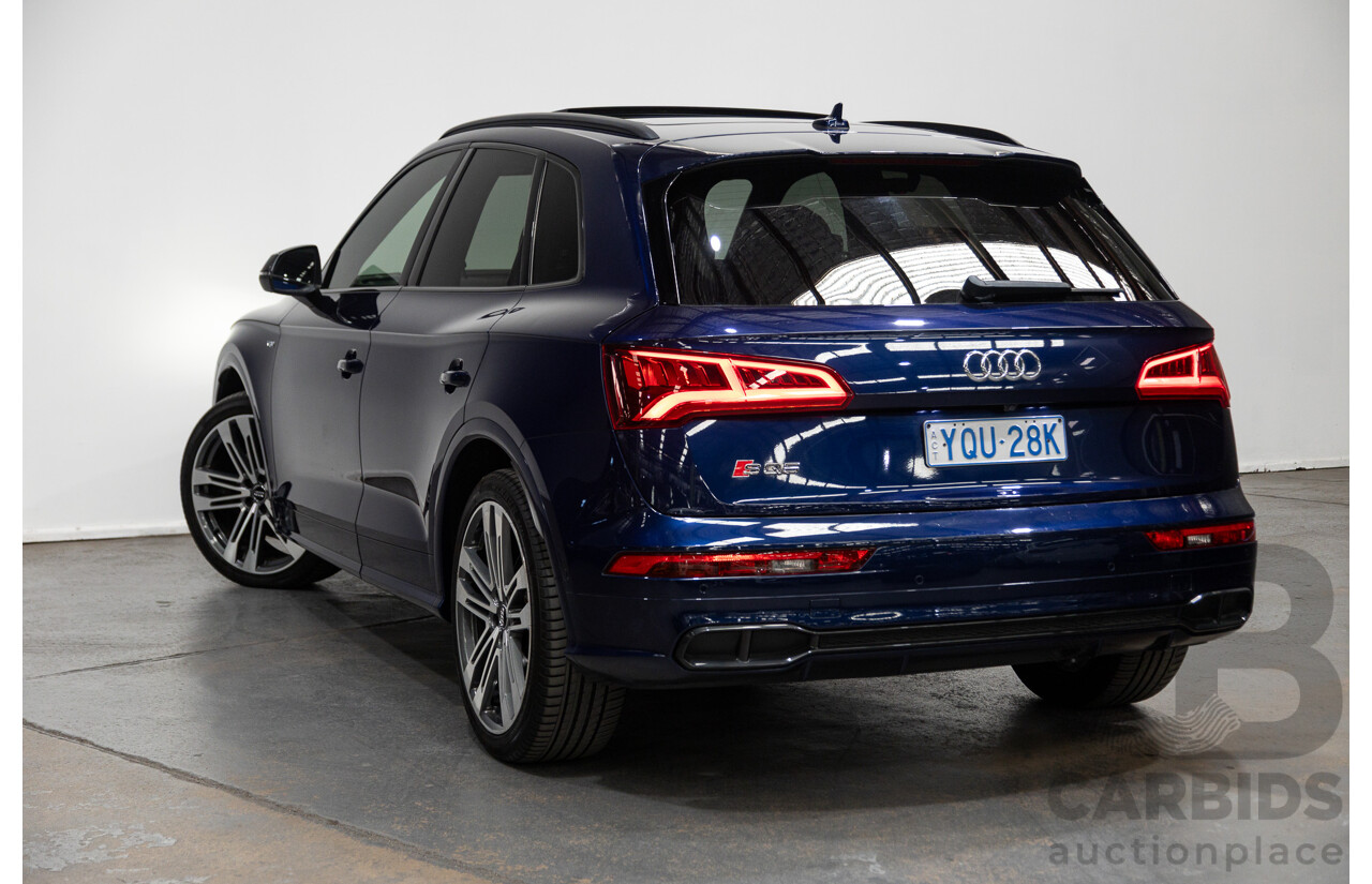 02/2018 Audi SQ5 3.0 TFSI Quattro (AWD) FY MY18 4D Wagon Navarra Blue Metallic Turbo V6 3.0L