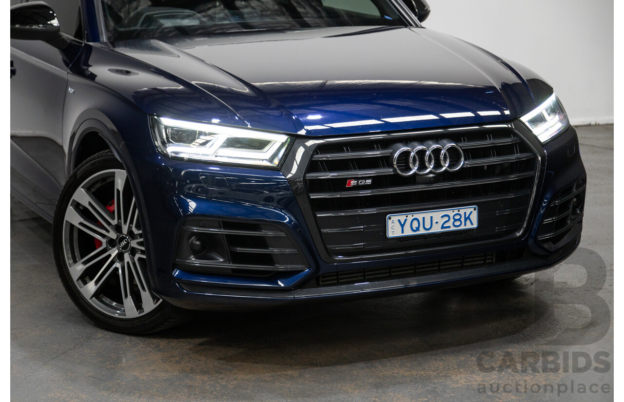 02/2018 Audi SQ5 3.0 TFSI Quattro (AWD) FY MY18 4D Wagon Navarra Blue Metallic Turbo V6 3.0L