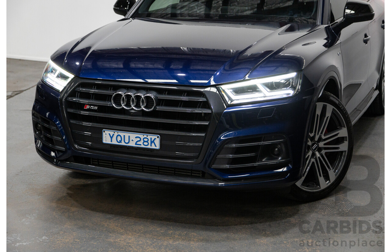 02/2018 Audi SQ5 3.0 TFSI Quattro (AWD) FY MY18 4D Wagon Navarra Blue Metallic Turbo V6 3.0L