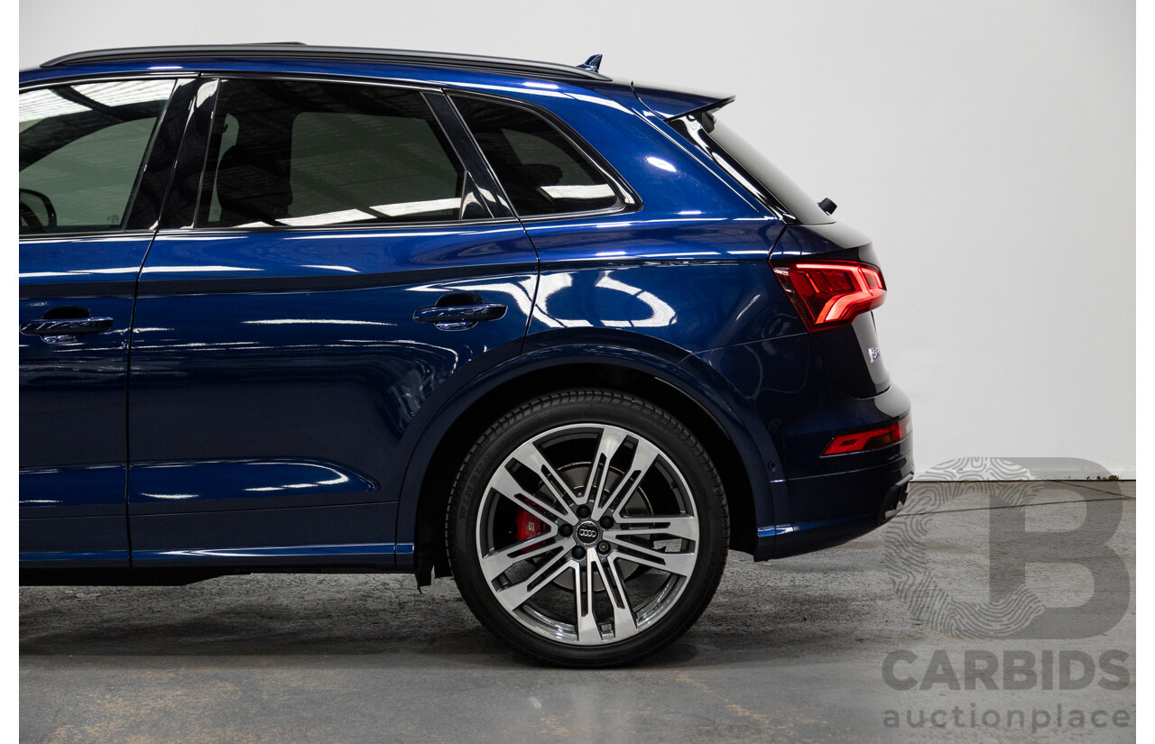 02/2018 Audi SQ5 3.0 TFSI Quattro (AWD) FY MY18 4D Wagon Navarra Blue Metallic Turbo V6 3.0L
