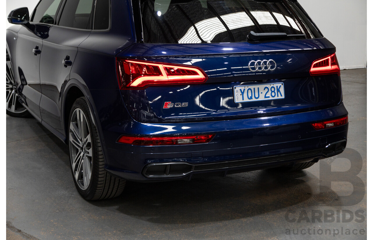 02/2018 Audi SQ5 3.0 TFSI Quattro (AWD) FY MY18 4D Wagon Navarra Blue Metallic Turbo V6 3.0L