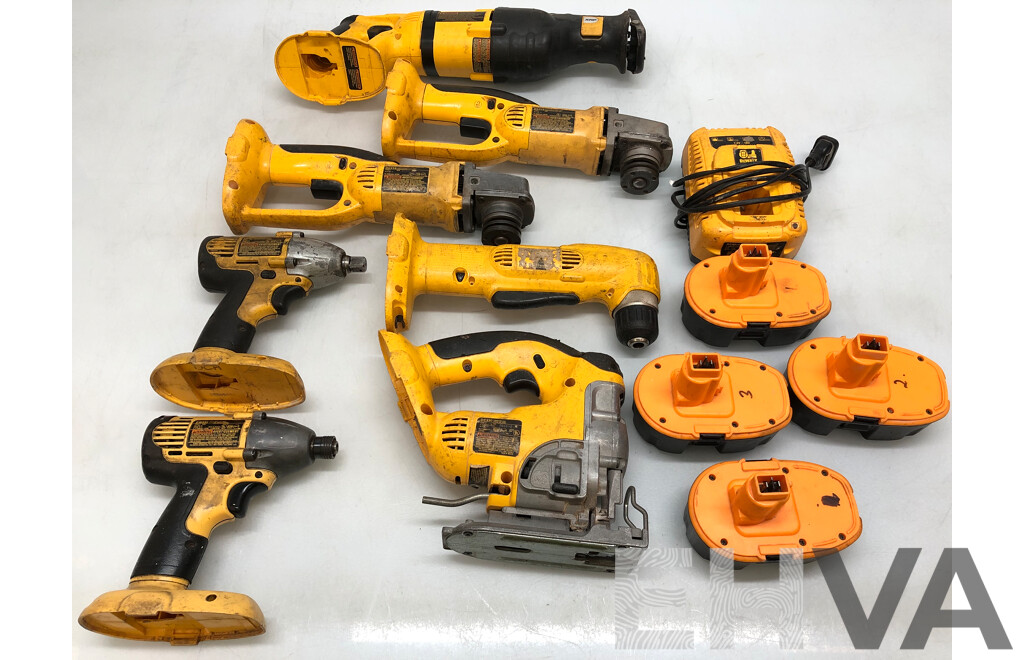 DeWalt 18 Volt Cordless Power Tools - Lot of Seven