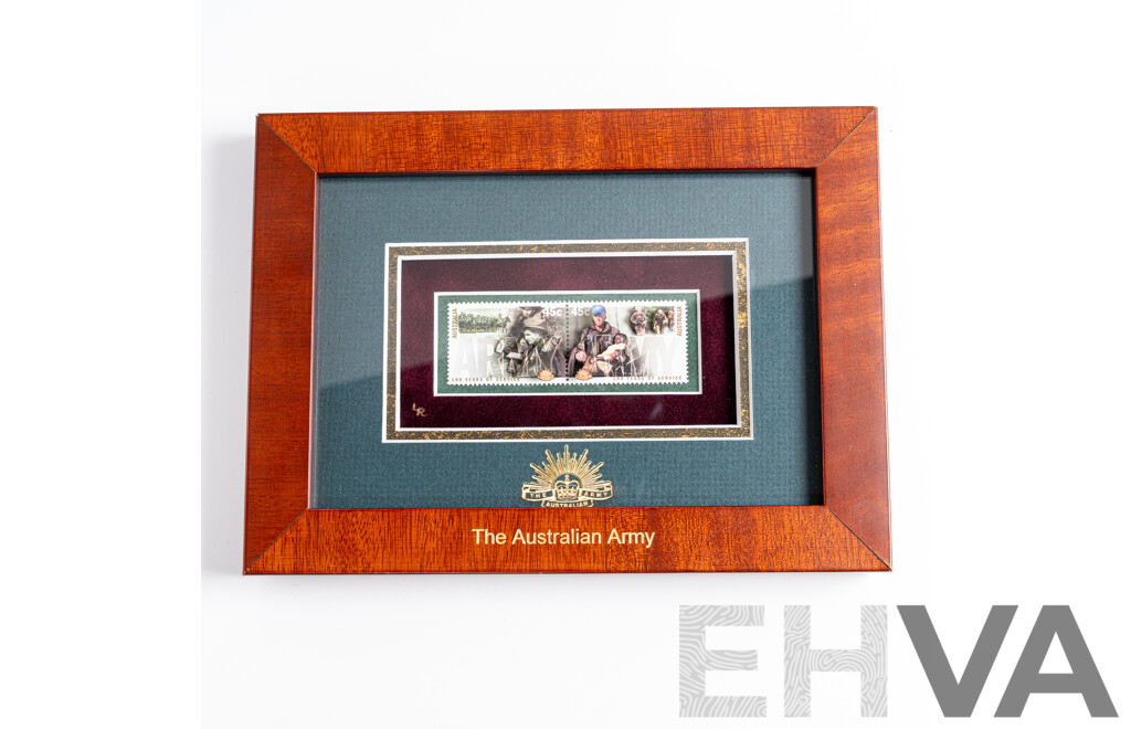 Australian Framed Mibex Australian Army Stamps