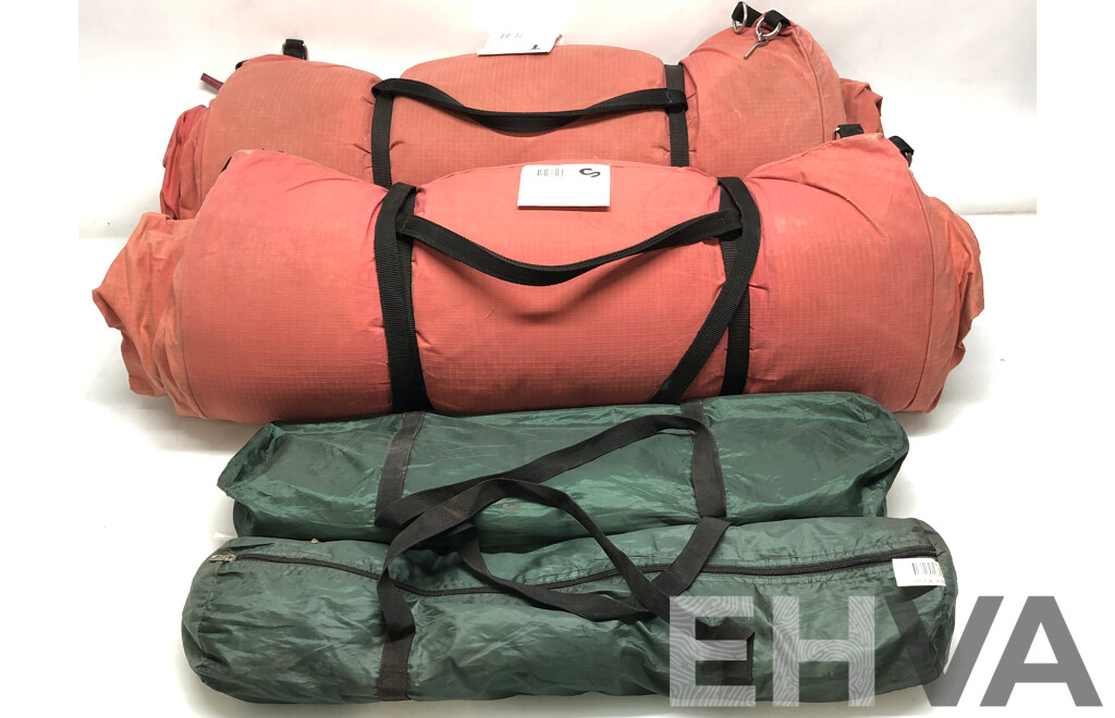 Two Children's Swag, Two Kookaburra Dome Tents, Tent Poles and Ropes