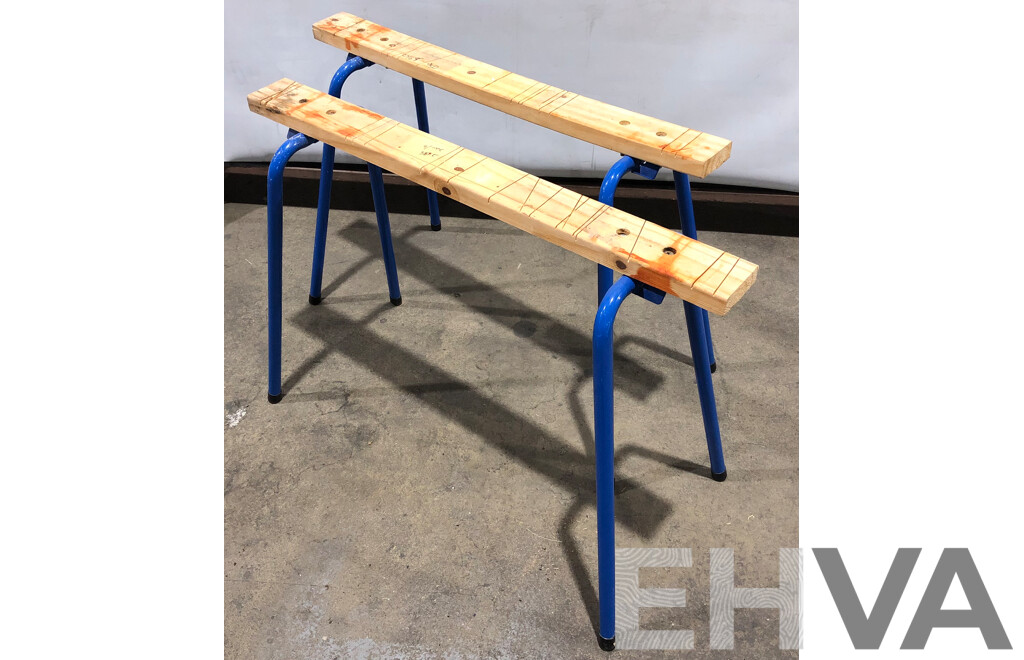 900mm Folding Saw Horses - Lot of Two