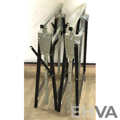 Workzone 700mm Height Adjustable Folding Work Stands - Lot of Two