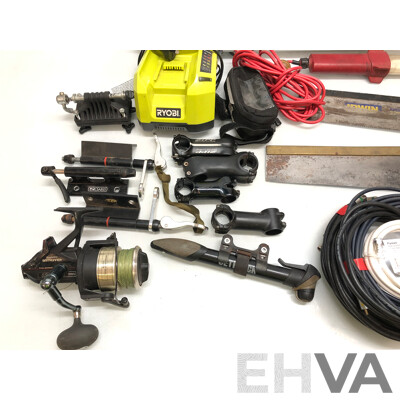Selection of Tools, Hardware, Homeware and Bicycle Components