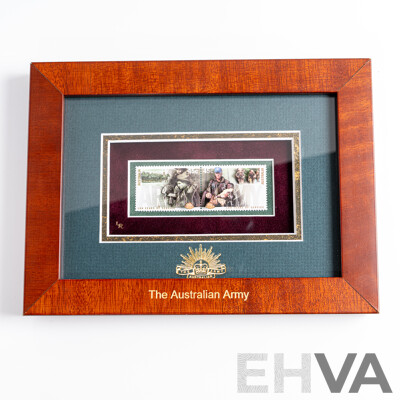 Australian Framed Mibex Australian Army Stamps