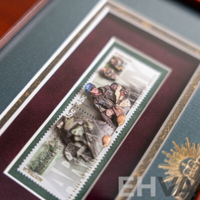 Australian Framed Mibex Australian Army Stamps