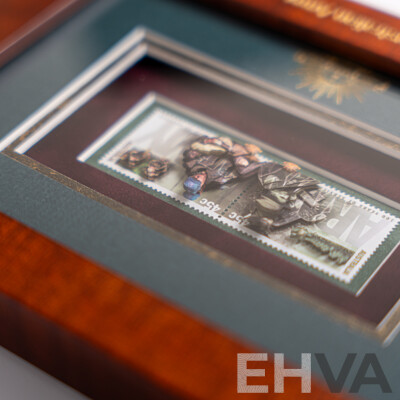 Australian Framed Mibex Australian Army Stamps