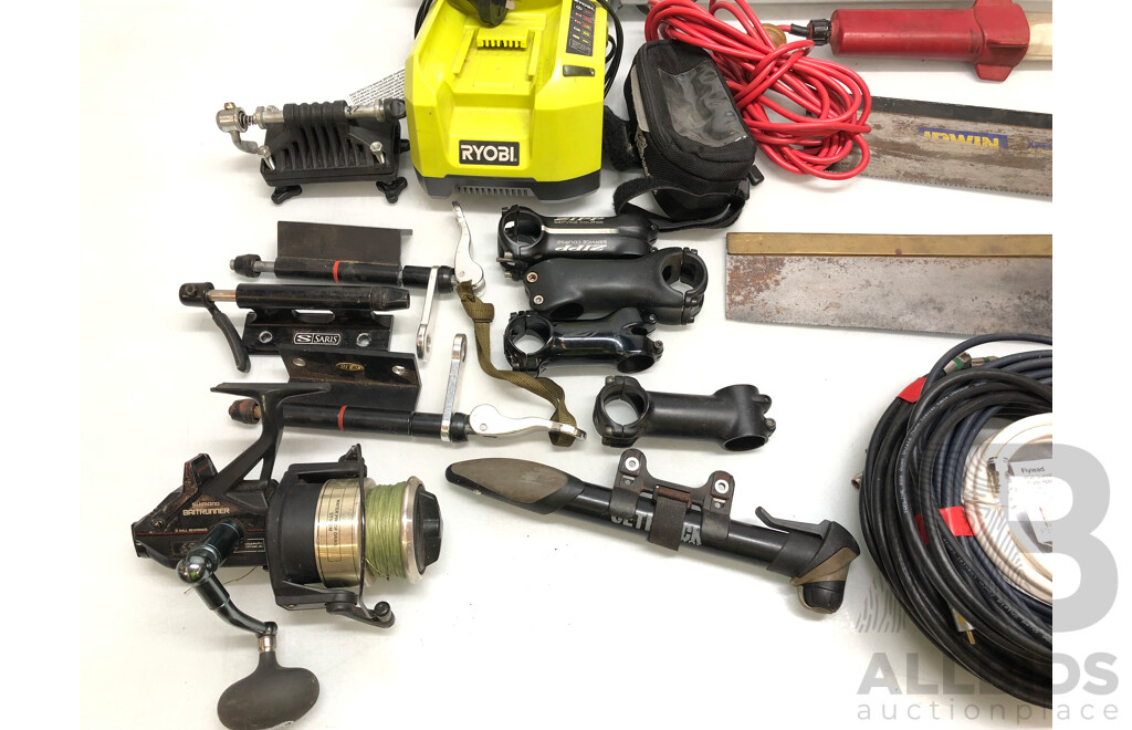 Selection of Tools, Hardware, Homeware and Bicycle Components