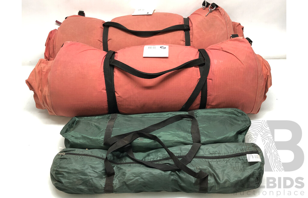 Two Children's Swag, Two Kookaburra Dome Tents, Tent Poles and Ropes