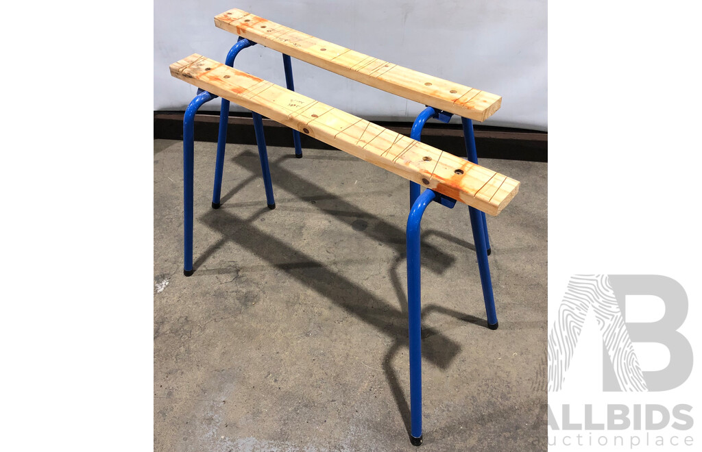 900mm Folding Saw Horses - Lot of Two