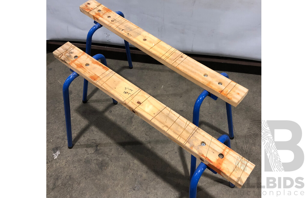 900mm Folding Saw Horses - Lot of Two