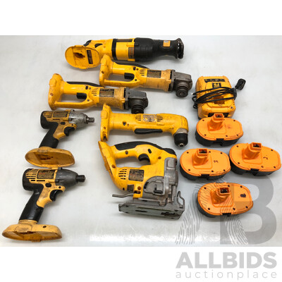 DeWalt 18 Volt Cordless Power Tools - Lot of Seven
