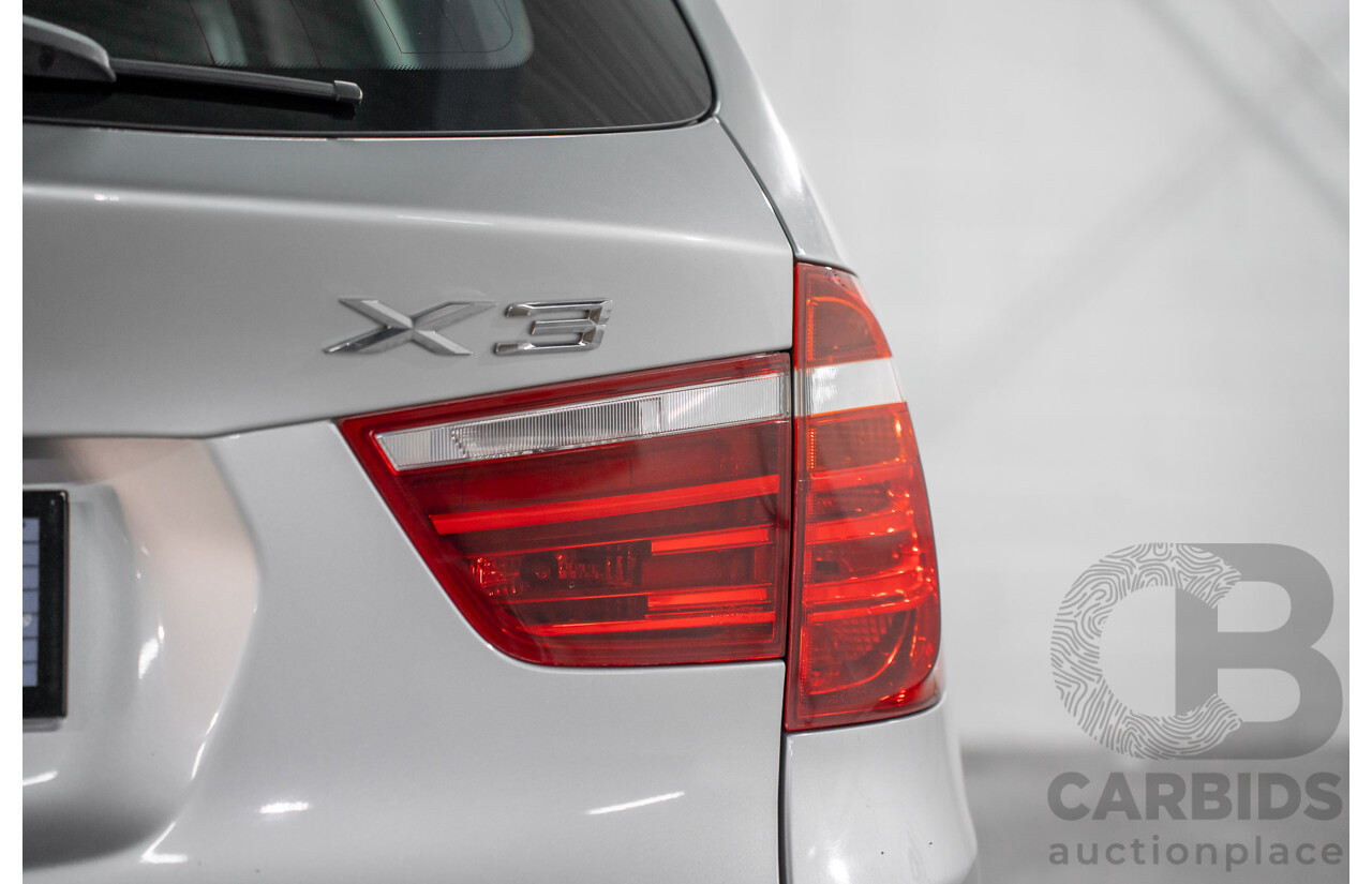 11/2011 BMW X3 Xdrive 20d (AWD) F25 4d Wagon Titanium Silver Metallic Turbo Diesel 2.0L