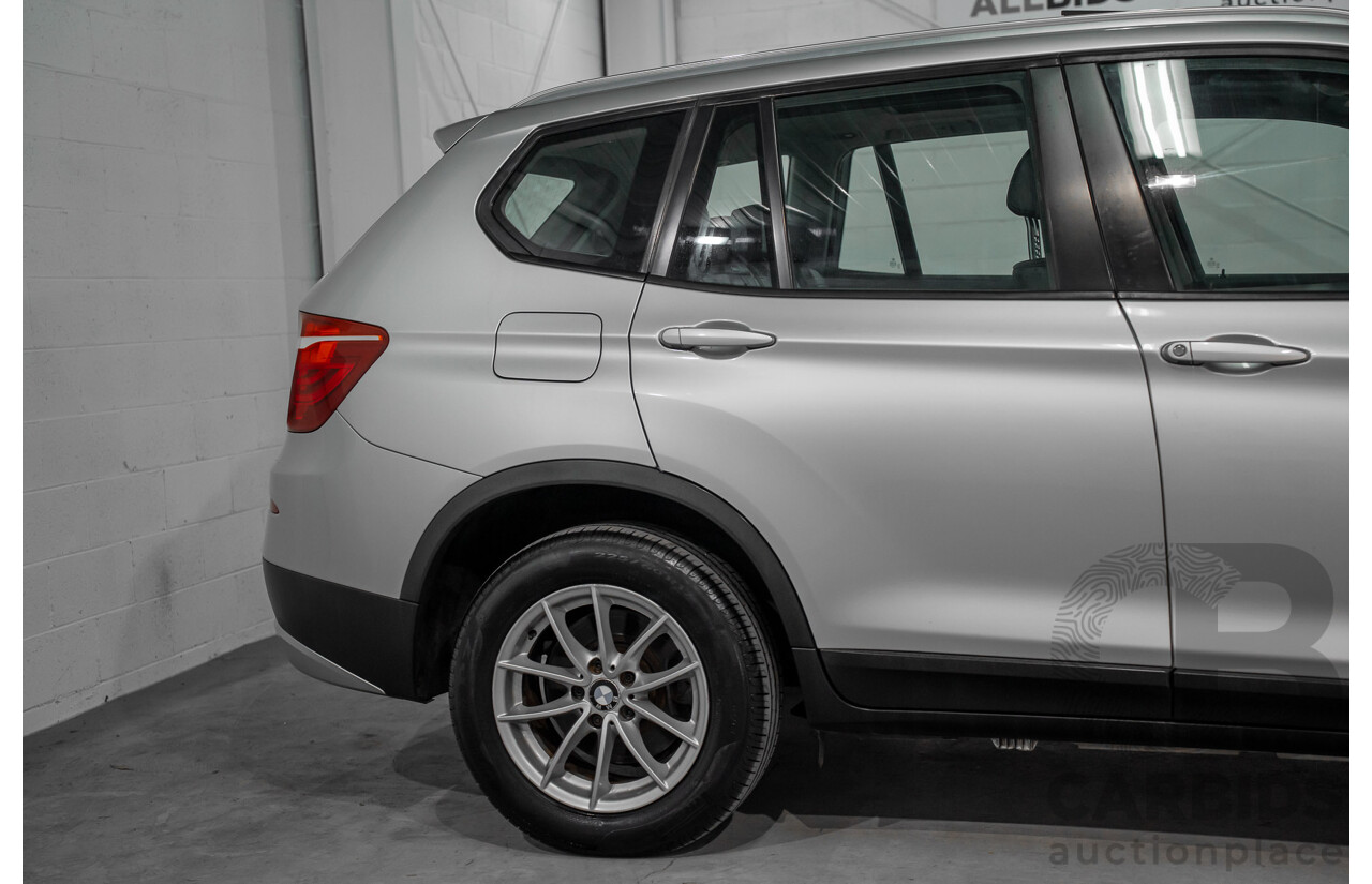 11/2011 BMW X3 Xdrive 20d (AWD) F25 4d Wagon Titanium Silver Metallic Turbo Diesel 2.0L