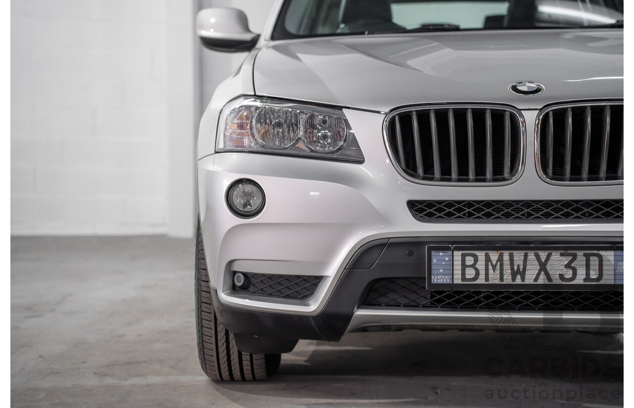 11/2011 BMW X3 Xdrive 20d (AWD) F25 4d Wagon Titanium Silver Metallic Turbo Diesel 2.0L