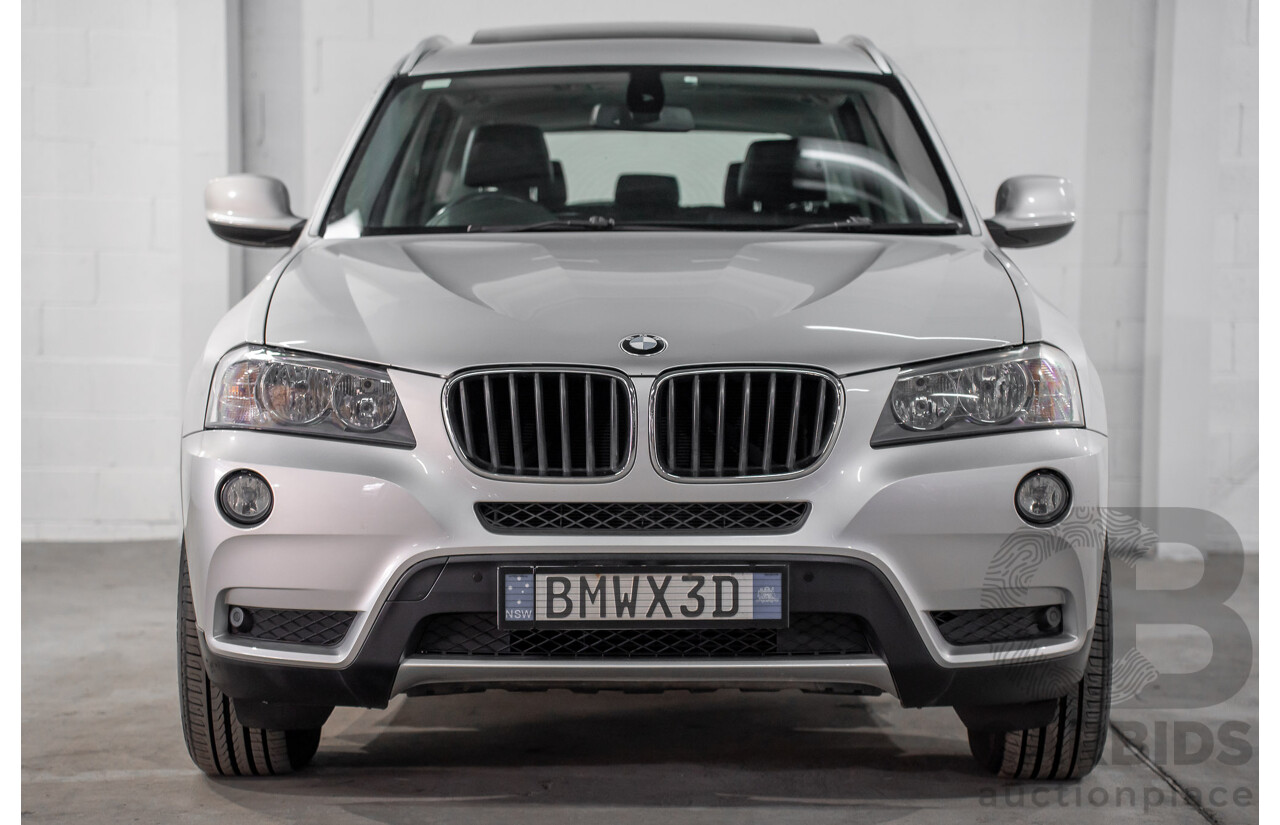11/2011 BMW X3 Xdrive 20d (AWD) F25 4d Wagon Titanium Silver Metallic Turbo Diesel 2.0L