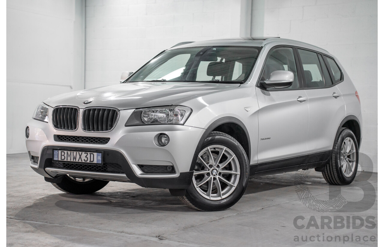 11/2011 BMW X3 Xdrive 20d (AWD) F25 4d Wagon Titanium Silver Metallic Turbo Diesel 2.0L