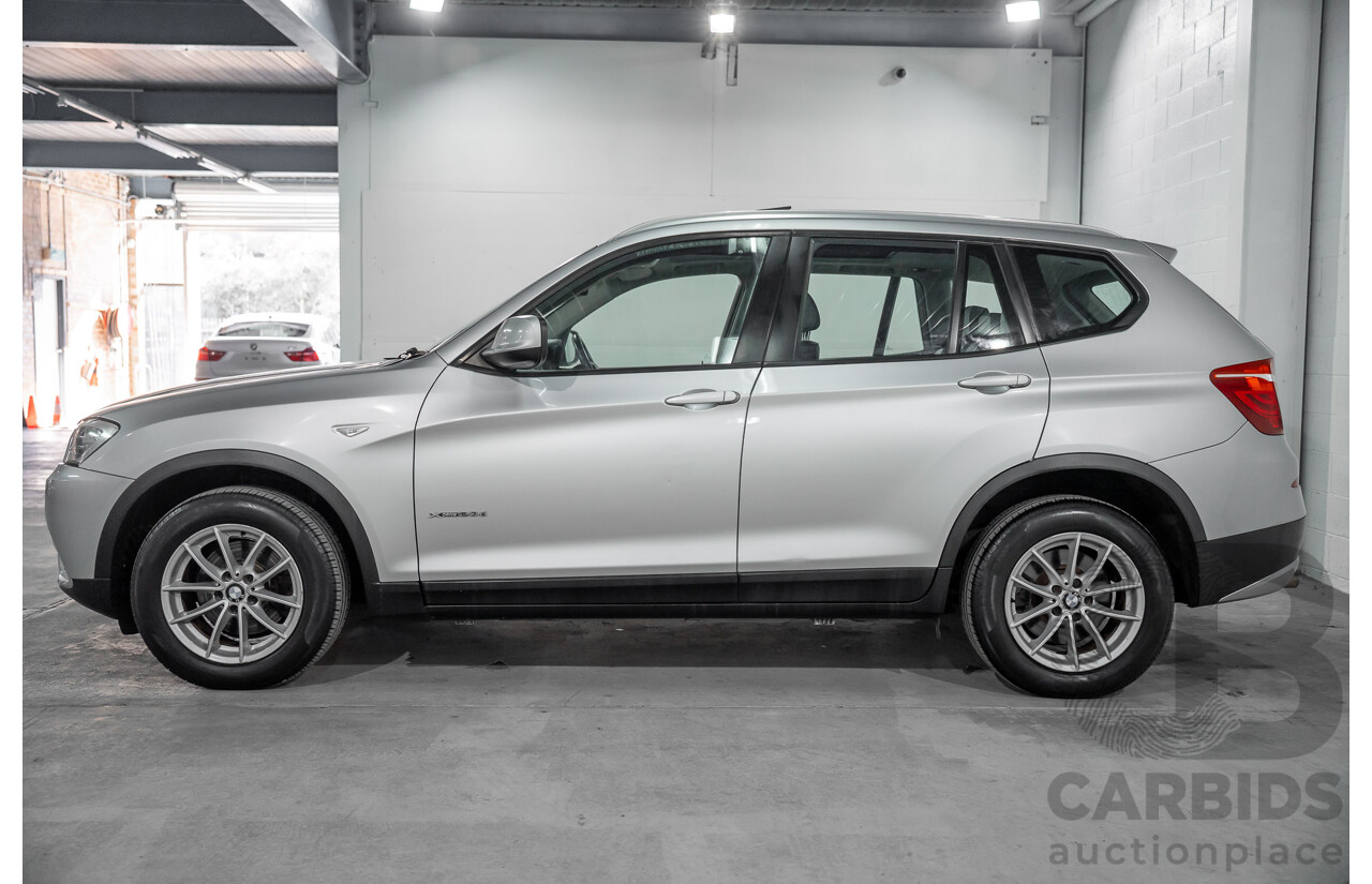 11/2011 BMW X3 Xdrive 20d (AWD) F25 4d Wagon Titanium Silver Metallic Turbo Diesel 2.0L