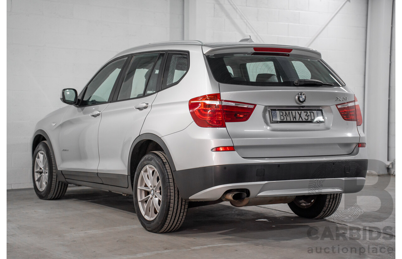 11/2011 BMW X3 Xdrive 20d (AWD) F25 4d Wagon Titanium Silver Metallic Turbo Diesel 2.0L
