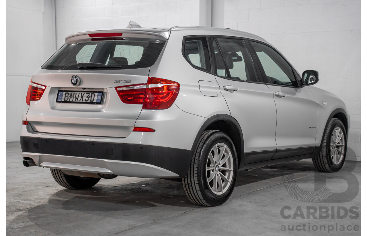 11/2011 BMW X3 Xdrive 20d (AWD) F25 4d Wagon Titanium Silver Metallic Turbo Diesel 2.0L