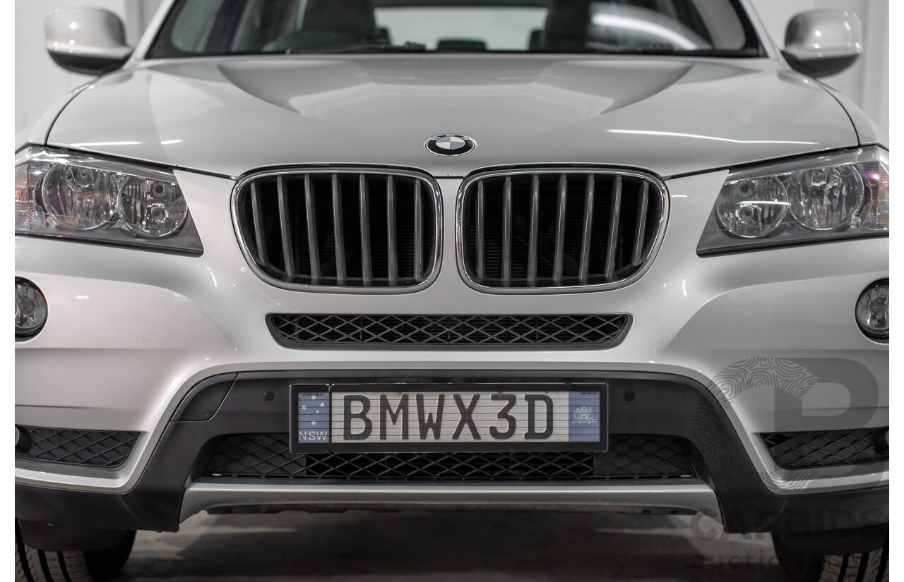 11/2011 BMW X3 Xdrive 20d (AWD) F25 4d Wagon Titanium Silver Metallic Turbo Diesel 2.0L