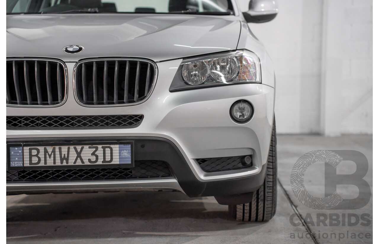 11/2011 BMW X3 Xdrive 20d (AWD) F25 4d Wagon Titanium Silver Metallic Turbo Diesel 2.0L