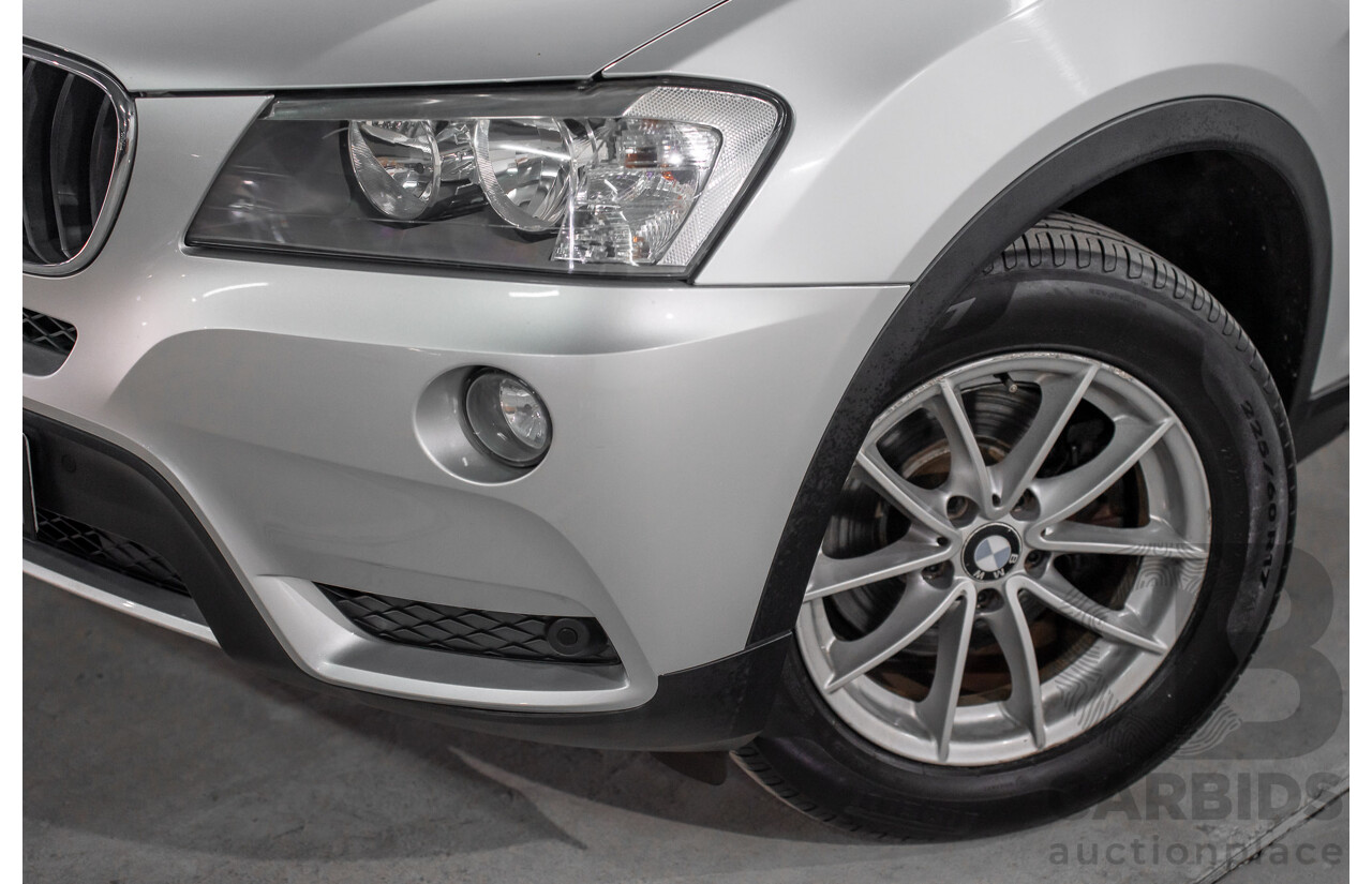 11/2011 BMW X3 Xdrive 20d (AWD) F25 4d Wagon Titanium Silver Metallic Turbo Diesel 2.0L